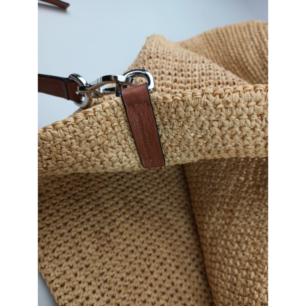 LOEWE x Paula’s Ibiza Slit Natural Brown Leather Raffia Hobo Tote Bag - Picture 3 of 7